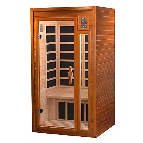 Dynamic Barcelona Hemlock Wood Infrared Sauna with LED Control Panel and Tempered Glass Door