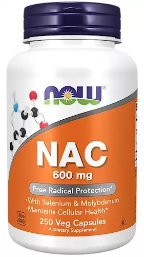 NOW Supplements, NAC (N-Acetyl Cysteine) 600 mg, 250 Veg Capsules