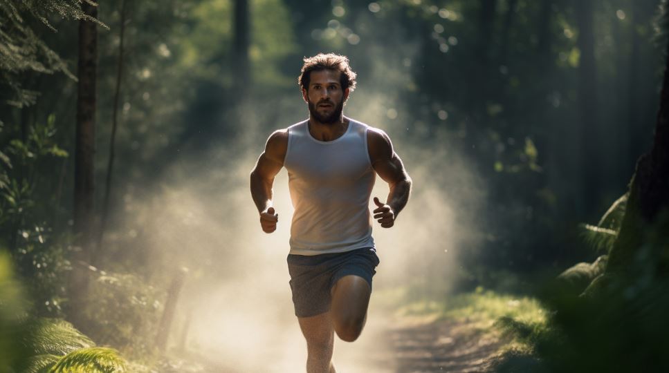 Huberman Sunscreen, Man running outdoors