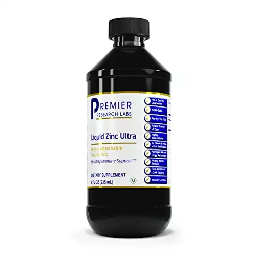 Premier Research Labs Liquid Zinc Ultra - Minerals for Immune Support & Overall Well-Being - Highly Absorbable Liquid - Great for Rapid Analysis of Zinc Status - 8 fl oz - 47 Servings