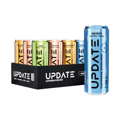 Drink Update Energy Drink with Paraxanthine - Jitter Free, Crash Free, No Overstimulation, No Withdrawal - Caffeine and Sugar Free (Variety, 12 Pack)