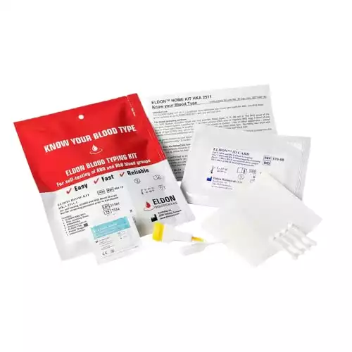Eldoncard INC Blood Type Test (COMPLETE KIT) - Find out if you are A, B, O, AB & RH