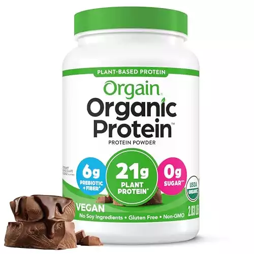 Orgain Organic Vegan Protein Powder, Creamy Chocolate Fudge - 21g Plant Based Protein