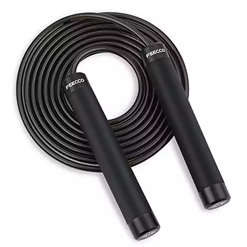 FEECCO 1/2 lb Weighted Jump Rope for Boxing, Cardio, Crossfit