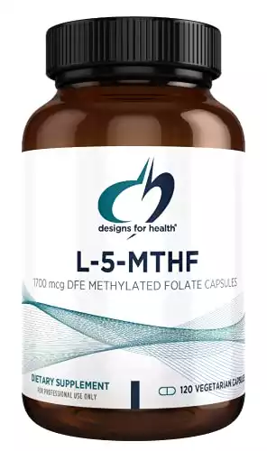 Designs for Health L 5-MTHF - Quatrefolic L Methylfolate Supplement 1mg (1700mcg DFE) - Methylated Folate Supplement