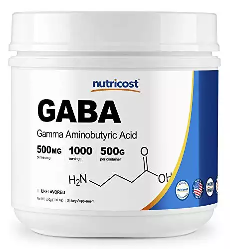 Nutricost Pure GABA 500G Powder (Gamma Aminobutyric Acid) (500 Grams/1.1 pounds)