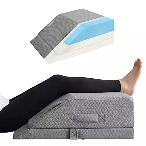 Adjustable Leg Elevation Pillows for Swelling, Cooling Gel Memory Foam Wedge