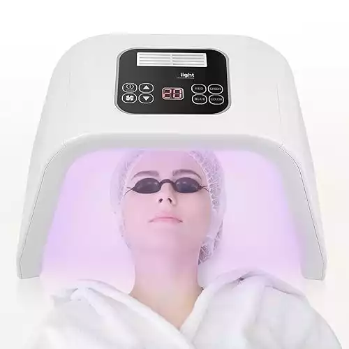 LED Green Light Therapy Facial Mask - Includes Red & Blue Light Modes