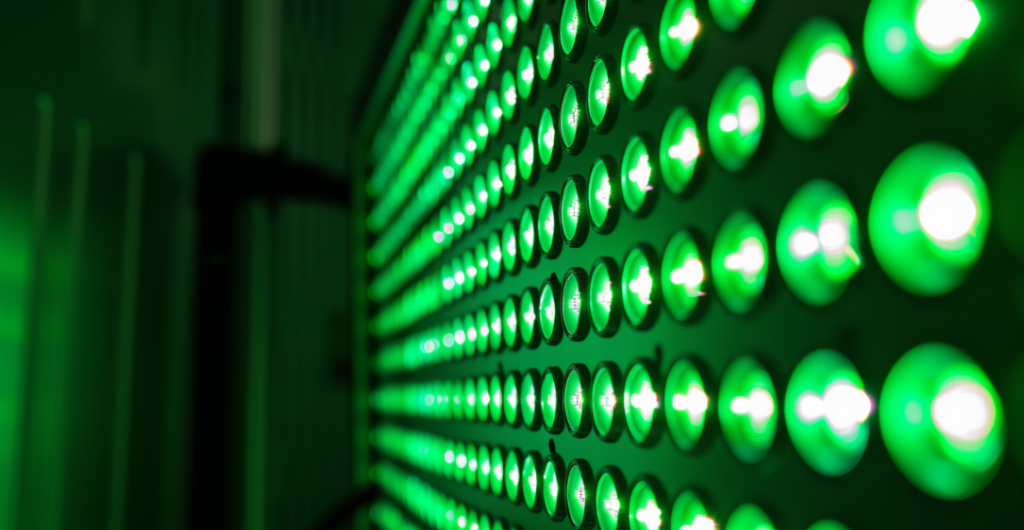 What is Green Light Therapy, closeup of green light therapy panel