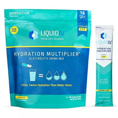 Liquid I.V. Hydration Multiplier - Lemon Lime - Hydration Powder Packets | Electrolyte Powder Drink Mix | Easy Open Single-Serving Sticks